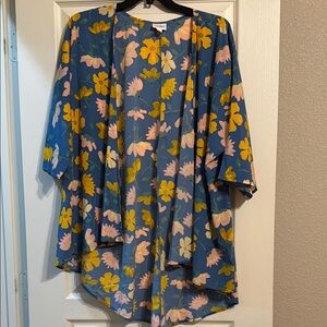 LuLaRoe Blue Floral Kimono